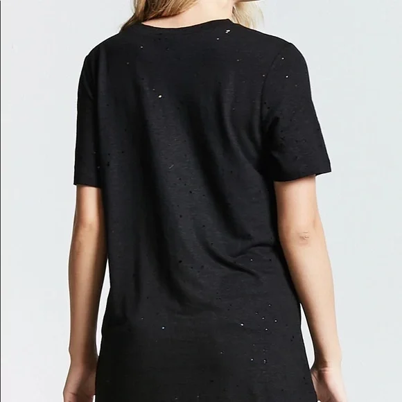 Black super soft distressed t-shirt Size Small - Picture 2 of 10